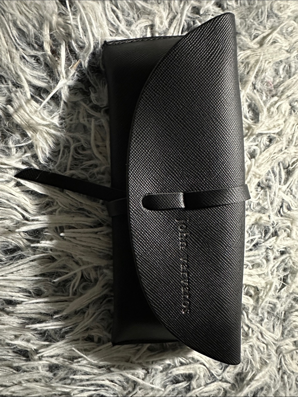 John varvatos Black Leather Eyewear Case - Slim Pouch